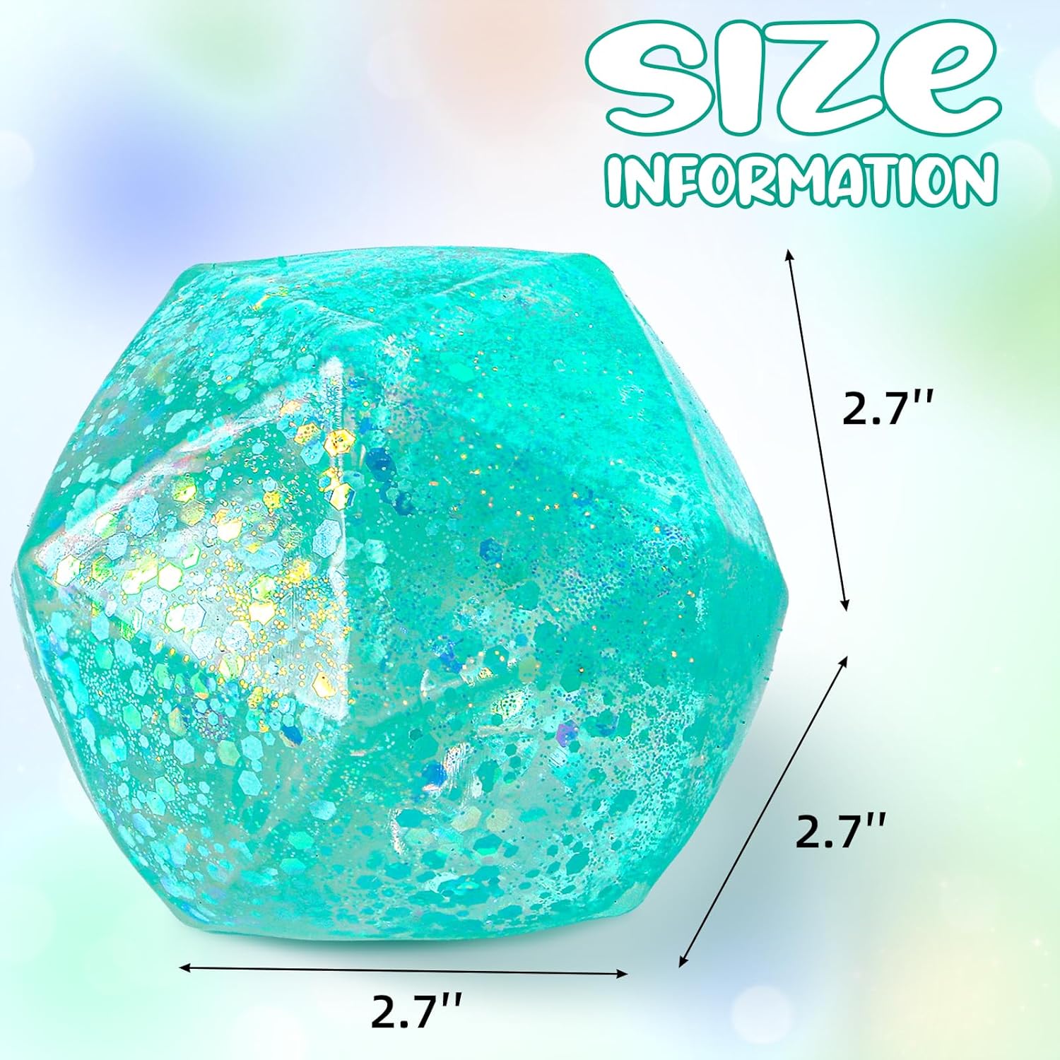 Stress Cube Squishy Stress Balls for Adults and Kids. Ice Squishy Sugar Stress Ball Sensory Fidget Toys. Slow Rise Squeeze Cube for Anxiety Relief. Malt Sugar Stress Cube for Hand Exercise (Cyan) : Toys & Games - Image 3